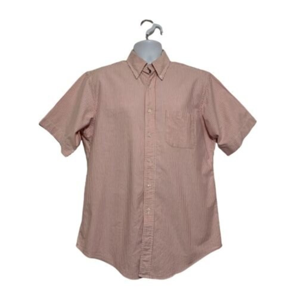 Vtg Brooks Brothers Men Short Sleeve Shirt Size 16 1/2 x 35 Supima Cotton USA